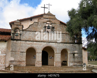 Façade de la Mission de San Antonio Banque D'Images