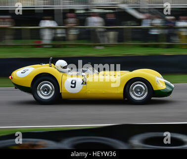 Chris Lunn, Lister Jaguar, dite nodulaire, Sussex, trophée du Championnat du monde des voitures de sport, Goodwood Revival 2016, 2016, des voitures classiques, Goodwood, Goodwood Reviv Banque D'Images