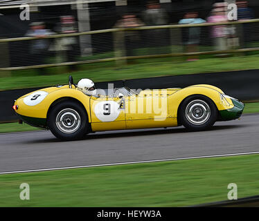 Chris Lunn, Lister Jaguar, dite nodulaire, Sussex, trophée du Championnat du monde des voitures de sport, Goodwood Revival 2016, 2016, des voitures classiques, Goodwood, Goodwood Reviv Banque D'Images