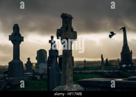 Vieux cimetière en Irlande Banque D'Images