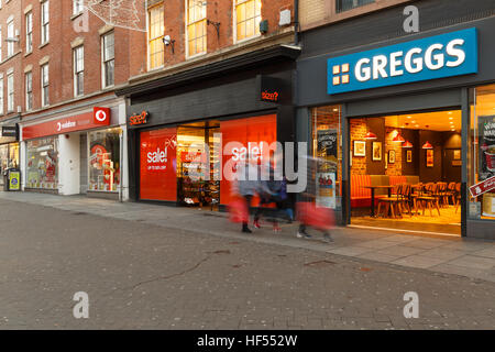 Boxing Day sales sur la high street - Clumber Street, Nottingham. À Nottingham, Angleterre. Le 26 décembre 2016 Banque D'Images