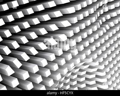 Résumé motif de fond numérique, colonnes blanches décoration murale, rendu 3d illustration Banque D'Images