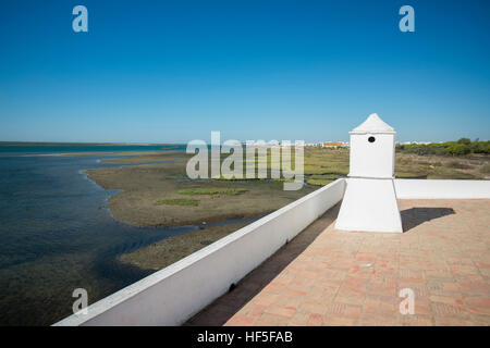 Le parc naturel de Quinta de marim de Ria Formosa près de la ville d'Olhao, à l'Algarve au sud du Portugal dans l'Europe. Banque D'Images