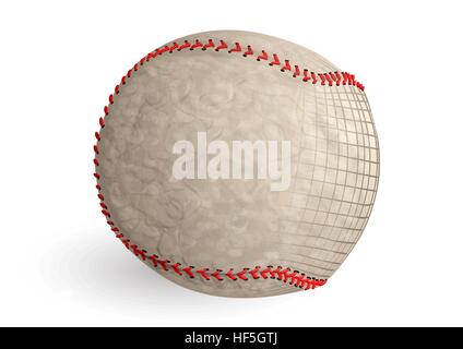 Balle de baseball abstract isolé sur fond blanc Illustration de Vecteur