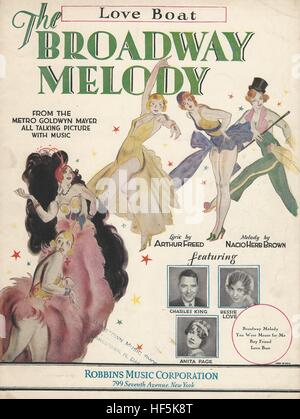 'The Broadway Melody' 1929 sur les couvertures des musiques de film Banque D'Images