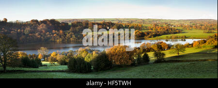 Royaume-uni, Angleterre, Staffordshire, poireau, Rushton, Rudyard Spencer Lake, automne, vue panoramique Banque D'Images