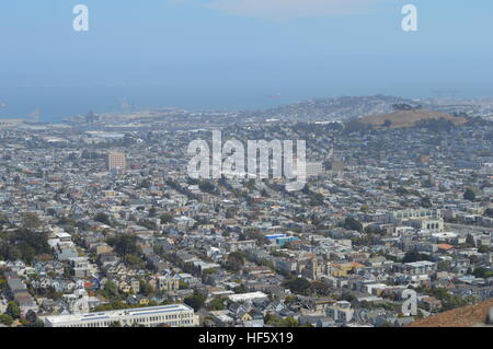 Avis de Twin Peaks San Francisco Banque D'Images