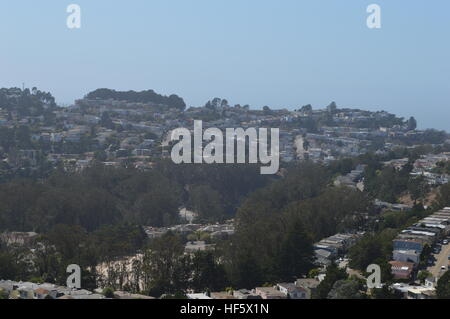 Avis de Twin Peaks San Francisco Banque D'Images