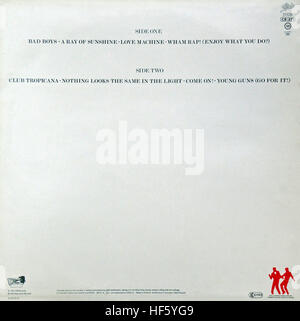 Wham ! 'LP' fantastique, disque arrière, George Michael et Andrew Ridgeley, 1983. Banque D'Images