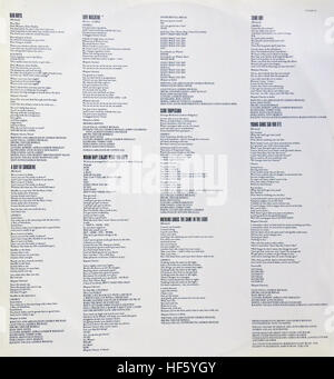 Wham ! 'LP', fantastique disque manchon interne B, George Michael et Andrew Ridgeley, 1983. Banque D'Images
