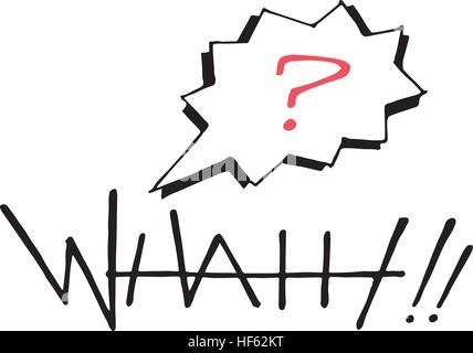 Hand drawn vector illustration ou Hand drawn vector illustration ou dessin de la parole ce qu'un point d'interrogation et de la parole de la chance et d'un dés Illustration de Vecteur