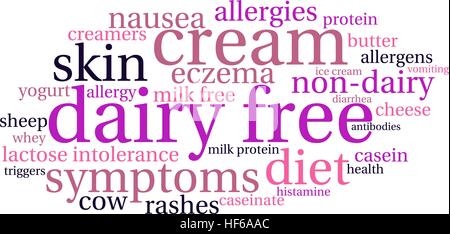 Dairy Free word cloud sur un fond blanc. Illustration de Vecteur