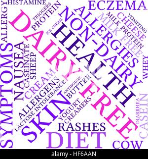 Dairy Free word cloud sur un fond blanc. Illustration de Vecteur