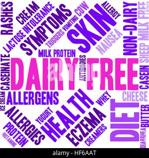 Dairy Free word cloud sur un fond blanc. Illustration de Vecteur