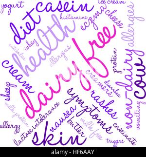 Dairy Free word cloud sur un fond blanc. Illustration de Vecteur