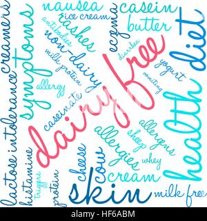 Dairy Free word cloud sur un fond blanc. Illustration de Vecteur