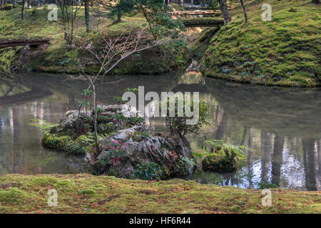 Le jardin du Saiho Route-ji (Takedera, temple moss) à l'automne, Kyoto, Japon Banque D'Images