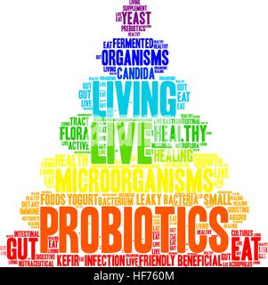 Les probiotiques nuage de mots sur un fond blanc. Illustration de Vecteur