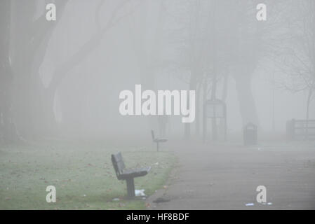 Londres, Royaume-Uni. Le 28 décembre 2016. Un épais brouillard dans le nord de Londres. Crédit : Matthieu Chattle/Alamy Live News Banque D'Images