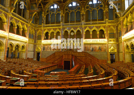 Parlamentsgebaeude Sitzungssaal, Kossuth Lajos, ter, Budapest, Hongrie, salle de réunion, bâtiment du Parlement européen, la Hongrie Banque D'Images