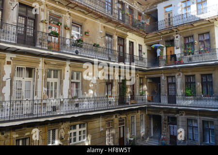 , Altbau Sziv utca, Budapest, Hongrie, l'ancien bâtiment, la Hongrie Banque D'Images