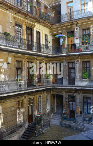 , Altbau Sziv utca, Budapest, Hongrie, l'ancien bâtiment, la Hongrie Banque D'Images