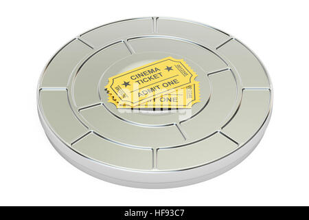 Film, cinema concept. Le rendu 3D isolé sur fond blanc Banque D'Images