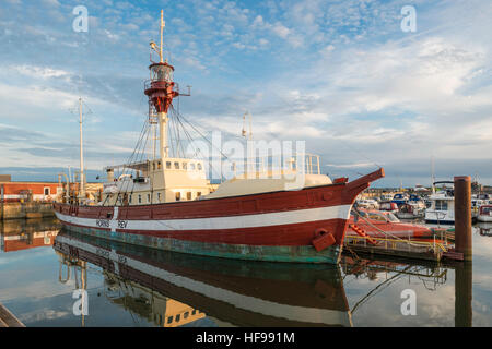 Horns Rev, le plus grand bateau en bois préservé dans le monde, construite en 1912, maintenant un musée dans le port, Esbjerg Banque D'Images