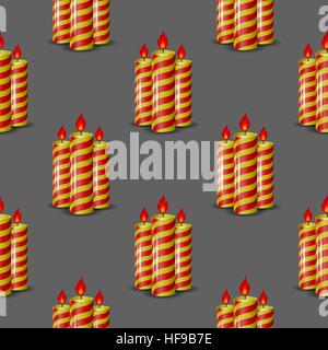 Des bougies de cire jaune rouge motif transparent Illustration de Vecteur