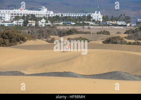 Dunes de sable de Maspalomas à Gran Canaria en Espagne Banque D'Images