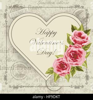 Carte vintage avec des fleurs Illustration de Vecteur