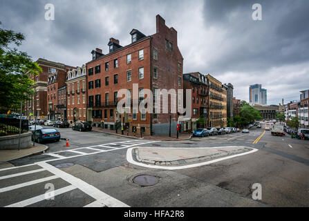 Intersection dans Beacon Hill, Boston, Massachusetts. Banque D'Images