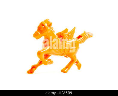 GOMEL, Bélarus - 13 septembre 2016 : Kinder Surprise cheval jouet miniature, par Ferero. Ferrero SpA est un fabricant italien de chocolat de marque. Banque D'Images