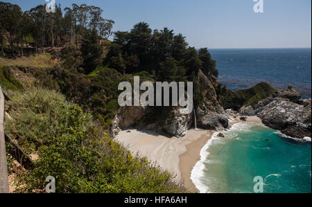 McWay Falls à Julia Pfeiffer Burns State Park,National,1,l'autoroute Pacific Coast Highway, PCH, Californie,USA Banque D'Images