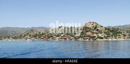 Port de Kalekoy Château Simena et près de l'île de Kekova en Turquie Banque D'Images