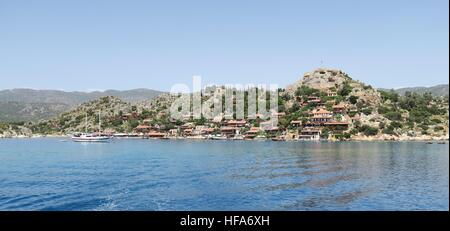 Port de Kalekoy Château Simena et près de l'île de Kekova en Turquie Banque D'Images