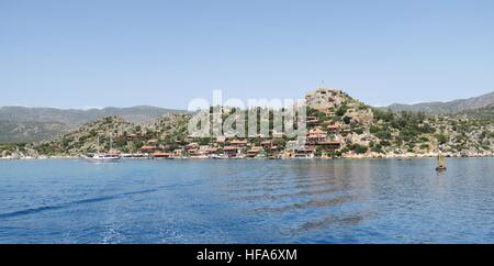 Port de Kalekoy Château Simena et près de l'île de Kekova en Turquie Banque D'Images