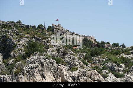 Port de Kalekoy Château Simena et près de l'île de Kekova en Turquie Banque D'Images