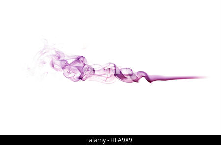 Vague fumée pourpre isolated on white Banque D'Images
