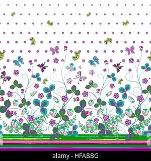 Seamless Vector pattern vertical avec ornement décoratif dessiné à la main, la texture pour vêtements, literie, invitation, conception de cartes etc Illustration de Vecteur