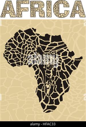 Carte de l'Afrique de l'Afrique et les symboles Banque D'Images