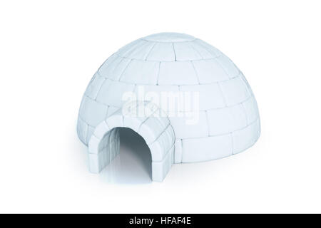 Iigloo isolé sur fond blanc. Le rendu 3d. Banque D'Images