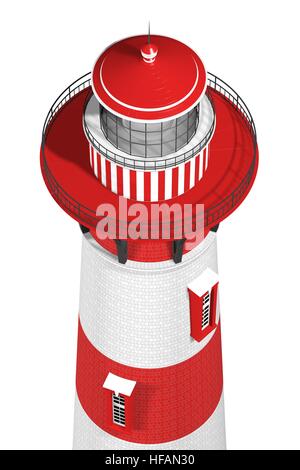 3d illustration d'un phare isolé sur fond blanc Banque D'Images