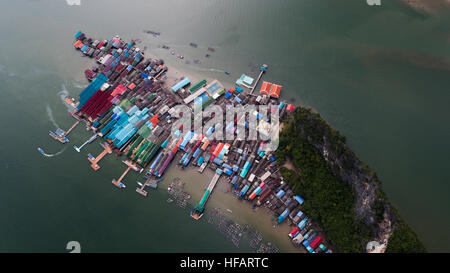 Vue paysage aérien de Koh Panyee village, Thailande, Asie Banque D'Images