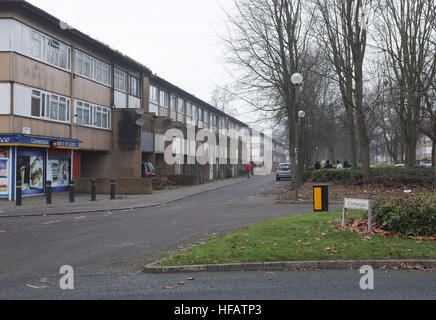 Vue générale du lieu de Porthleven à Milton Keynes, que la ville célébrera son 50e anniversaire en 2017. Banque D'Images