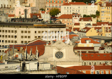 L'église Igreja de São Domingos, l'hôtel Mundial Restaurante, Lisboa, Lisbonne, Portugal Banque D'Images