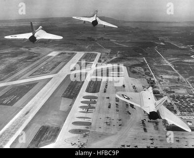 F4D Skyrays de VF-74 sur Miramar NAS en mai 1956 Banque D'Images