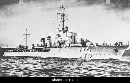 Destroyer français Frondeur en cours dans les années 1930 Banque D'Images