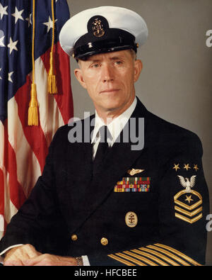 Cagp Billy C. Sanders, USN Cinquième Master Chief Petty Officer de la Marine le 1 octobre 1982 au 4 octobre 1985 MCPON Billy Sanders Banque D'Images