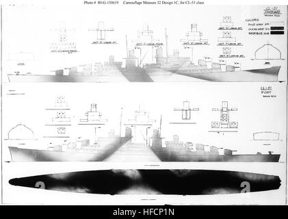 Feuille de modèle technique MS-32 1C utilisée pour la maintenance et la planification opérationnelle des croiseurs à missiles guidés de classe Atlanta. Banque D'Images